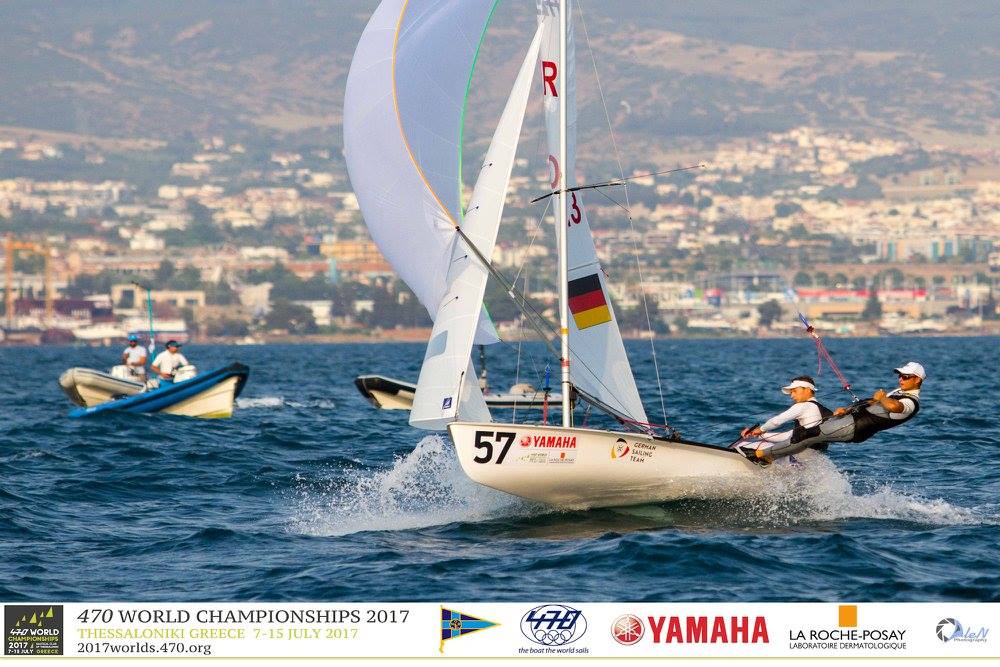Malte Winkel und Matti Cipra waren bestes deutsches Team bei der 470er-Weltmeisterschaft 2017. Foto: Nikos Alevromytis
