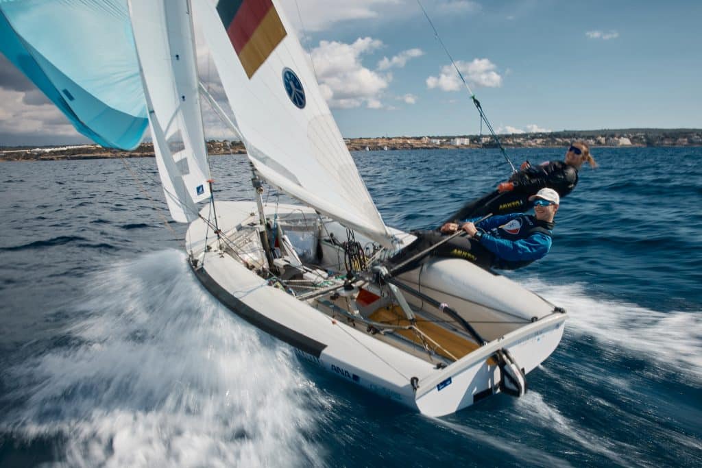 Im Medal Race katapultierten sich Malte und Anastasiya Winkel noch auf Gesamtrang sechs. Foto: Felix Diemer 