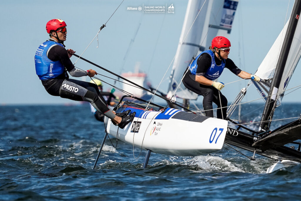 Platz 4 nach dem ersten Tag in der Gold Fleet für Kohlhoff/Stuhlemmer. Foto: Sailing Energy / World Sailing