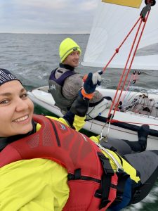 Das Ehepaar Winkel beim Wintertraining vor Kiel 